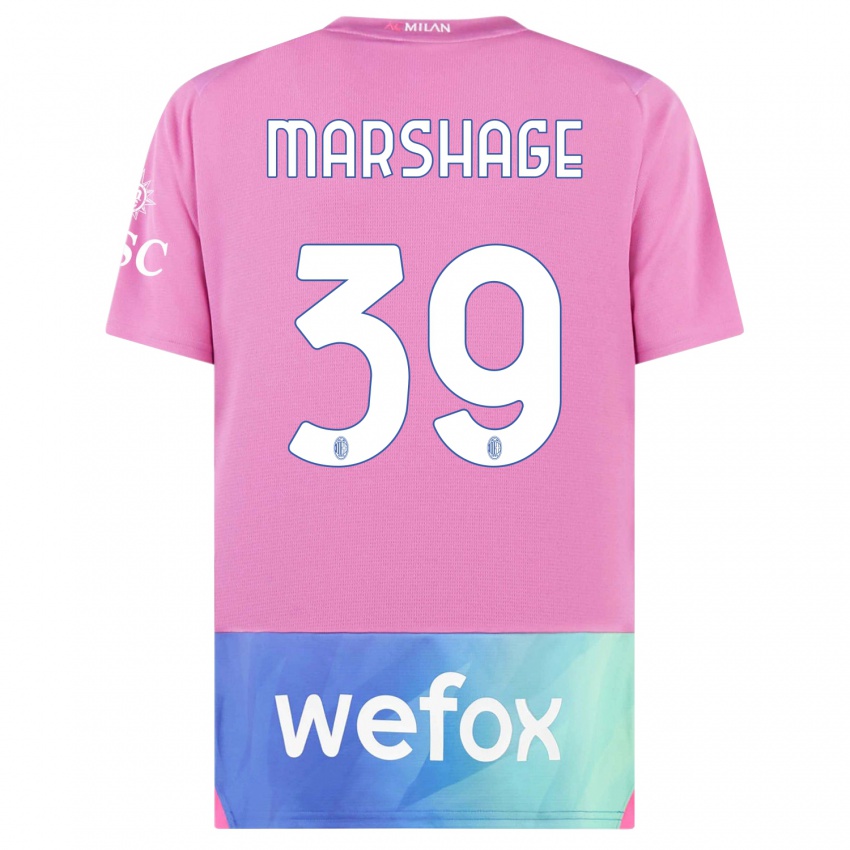 Niño Camiseta Wilgot Marshage #39 Rosado Morado Equipación Tercera 2023/24 La Camisa