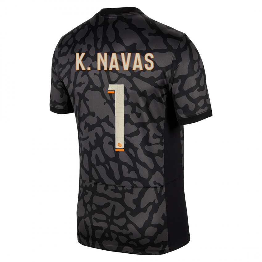 Niño Camiseta Keylor Navas #1 Negro Equipación Tercera 2023/24 La Camisa
