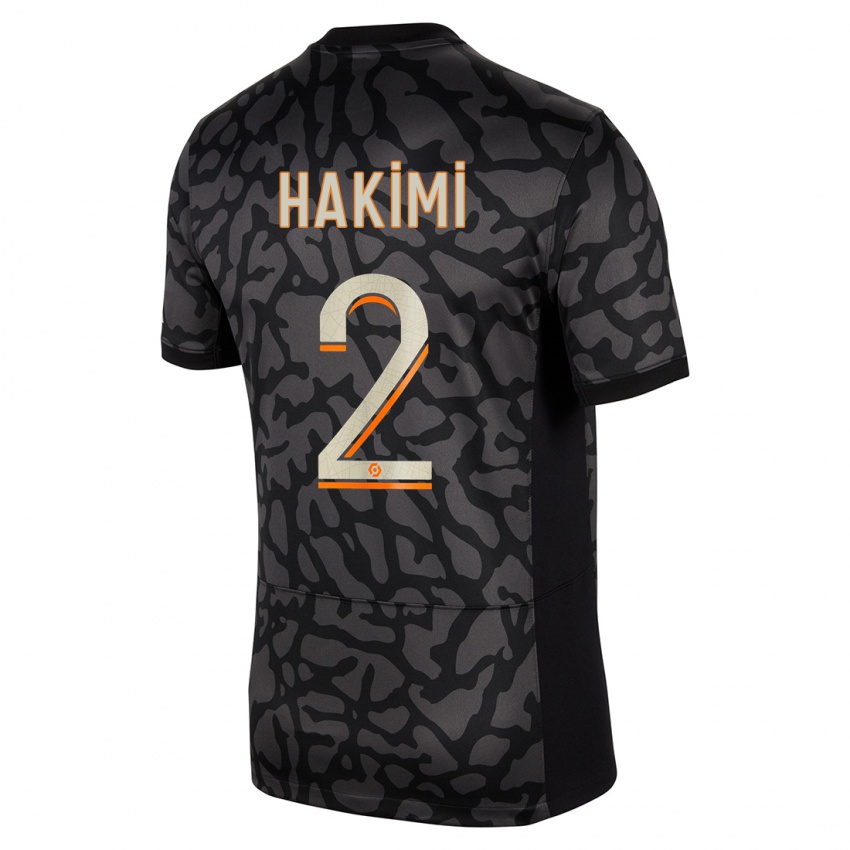 Niño Camiseta Achraf Hakimi #2 Negro Equipación Tercera 2023/24 La Camisa