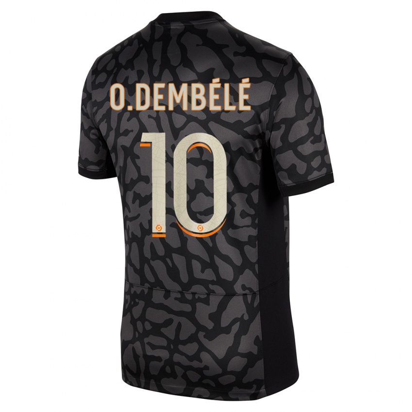 Niño Camiseta Ousmane Dembele #10 Negro Equipación Tercera 2023/24 La Camisa