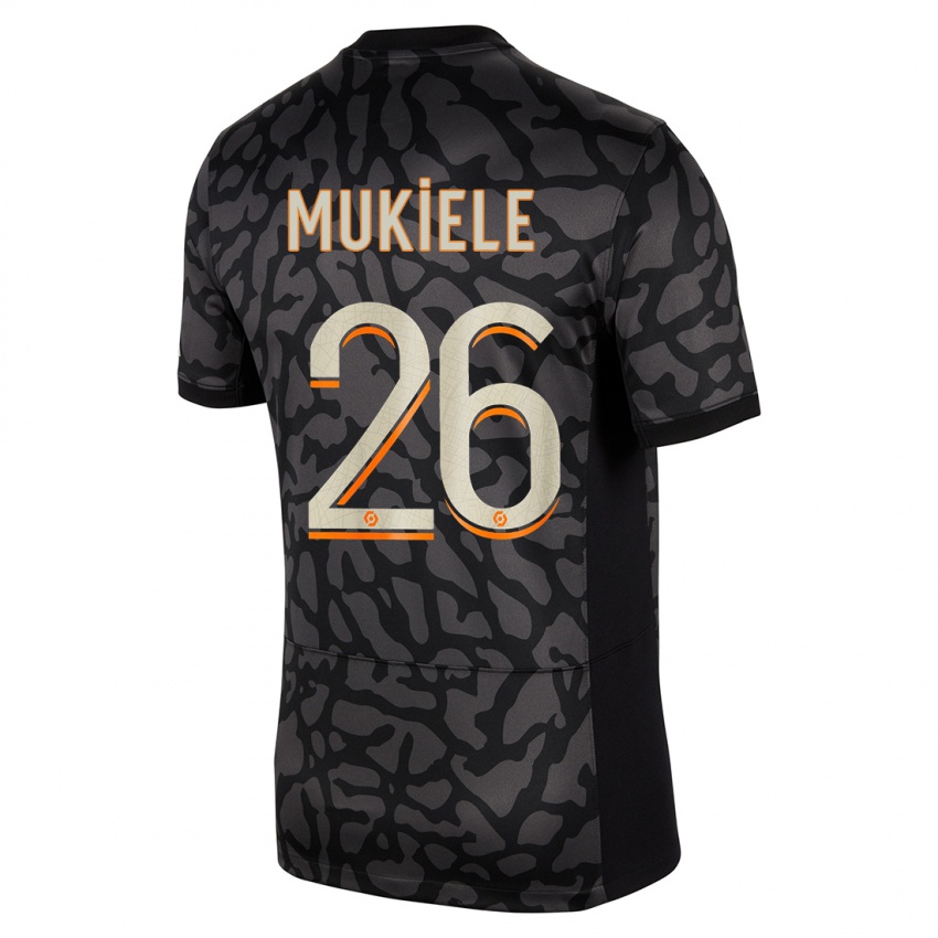 Niño Camiseta Nordi Mukiele #26 Negro Equipación Tercera 2023/24 La Camisa