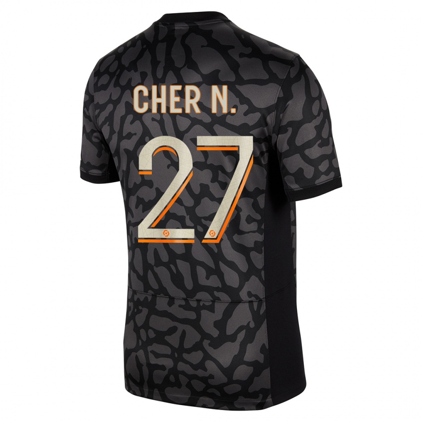 Niño Camiseta Cher Ndour #27 Negro Equipación Tercera 2023/24 La Camisa