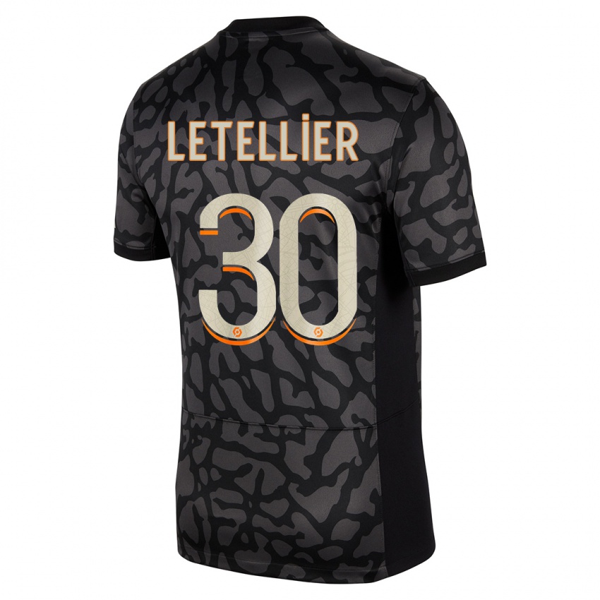 Niño Camiseta Alexandre Letellier #30 Negro Equipación Tercera 2023/24 La Camisa