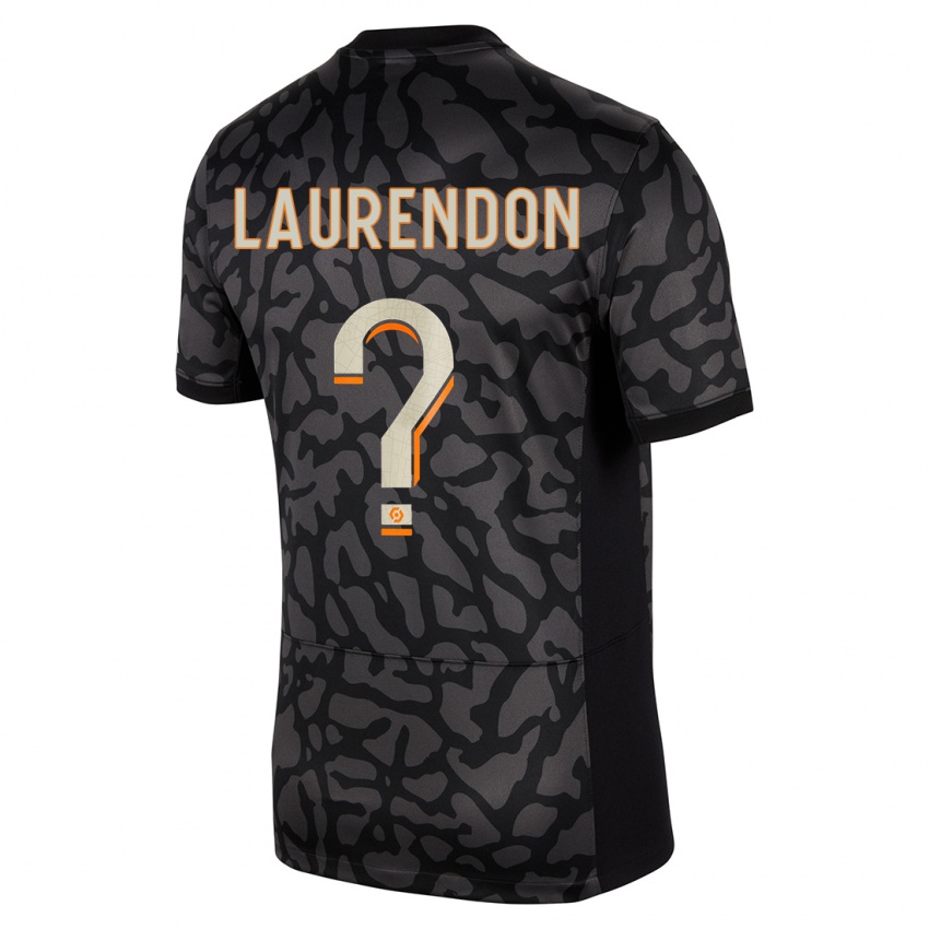 Niño Camiseta Bilal Laurendon #0 Negro Equipación Tercera 2023/24 La Camisa