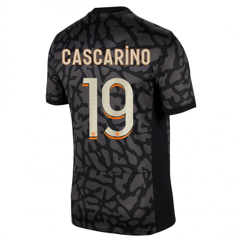 Niño Camiseta Estelle Cascarino #19 Negro Equipación Tercera 2023/24 La Camisa