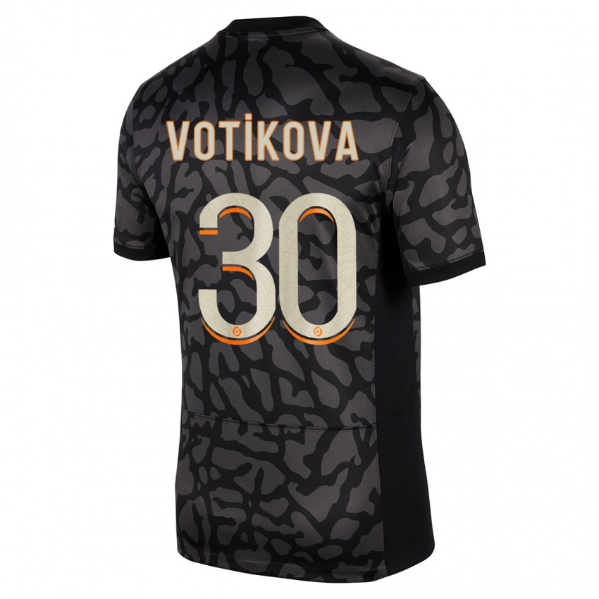 Niño Camiseta Barbora Votikova #30 Negro Equipación Tercera 2023/24 La Camisa