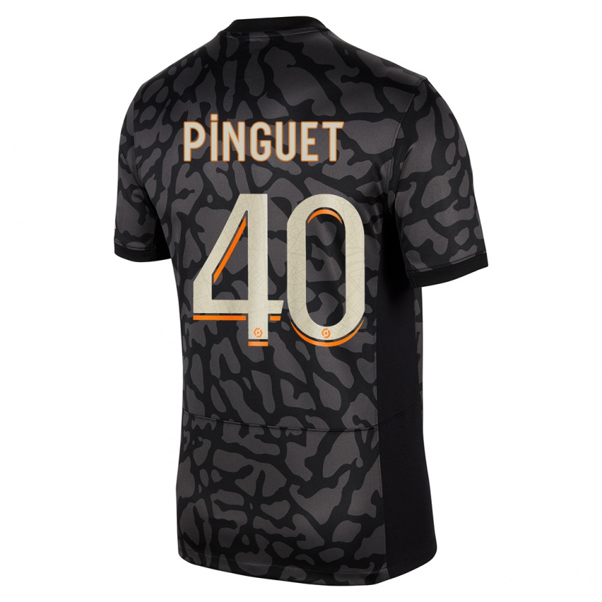 Niño Camiseta Alice Pinguet #40 Negro Equipación Tercera 2023/24 La Camisa