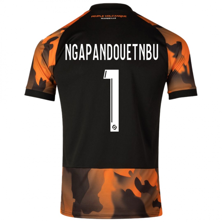 Niño Camiseta Simon Ngapandouetnbu #1 Negro Naranja Equipación Tercera 2023/24 La Camisa