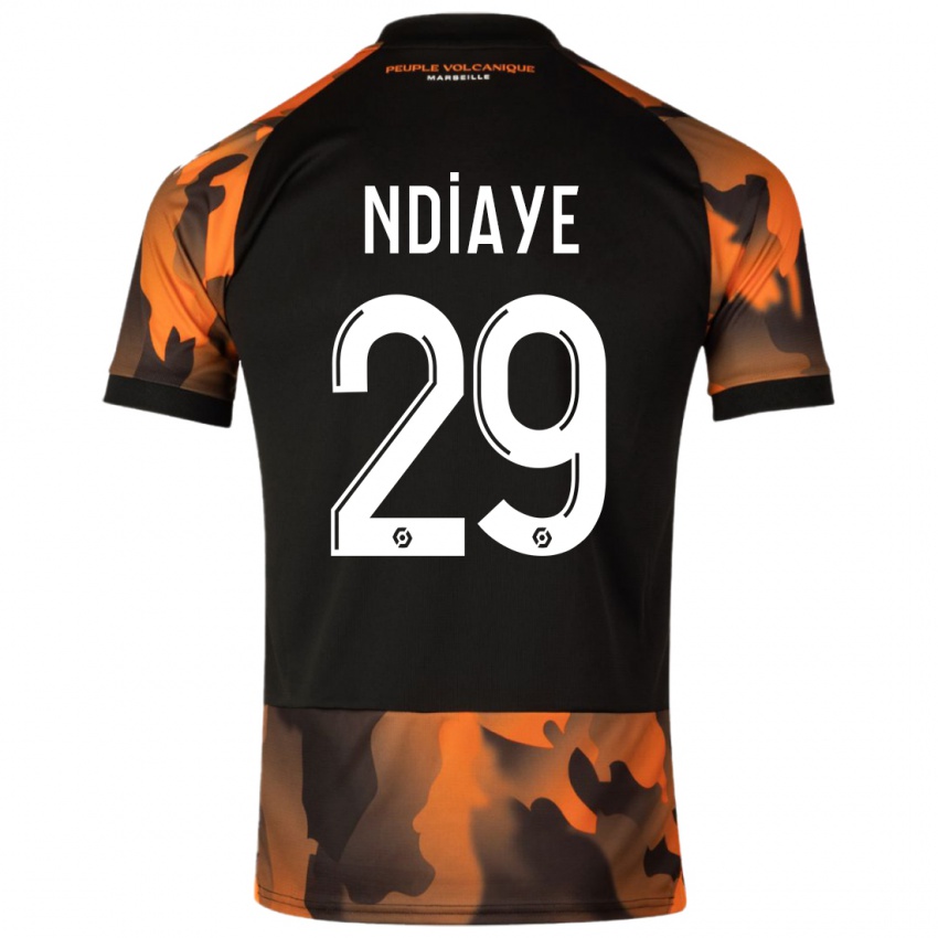 Niño Camiseta Iliman Ndiaye #29 Negro Naranja Equipación Tercera 2023/24 La Camisa