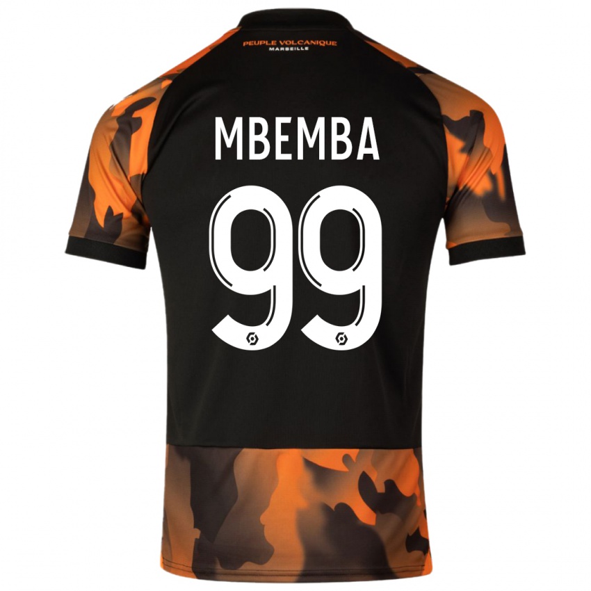 Niño Camiseta Chancel Mbemba #99 Negro Naranja Equipación Tercera 2023/24 La Camisa