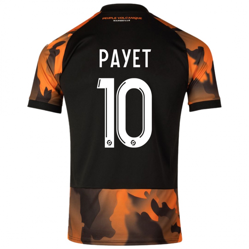 Niño Camiseta Dimitri Payet #10 Negro Naranja Equipación Tercera 2023/24 La Camisa