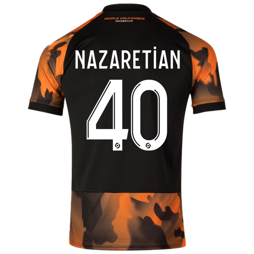Niño Camiseta Manuel Nazaretian #40 Negro Naranja Equipación Tercera 2023/24 La Camisa