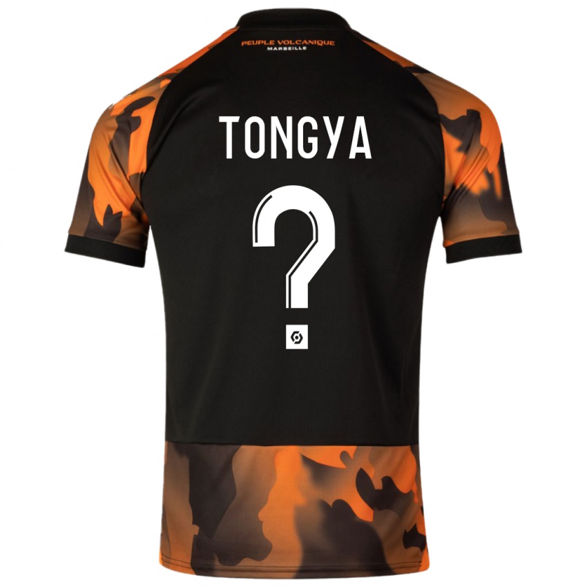 Niño Camiseta Franco Tongya #0 Negro Naranja Equipación Tercera 2023/24 La Camisa