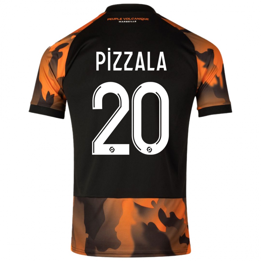 Niño Camiseta Caroline Pizzala #20 Negro Naranja Equipación Tercera 2023/24 La Camisa
