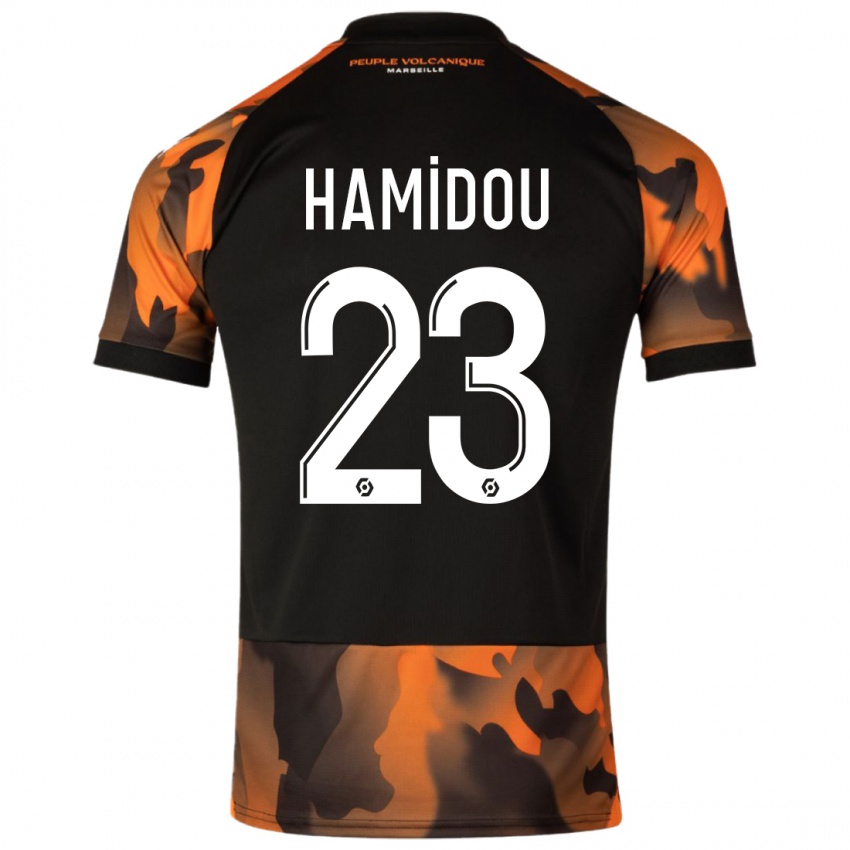 Niño Camiseta Jamila Hamidou #23 Negro Naranja Equipación Tercera 2023/24 La Camisa
