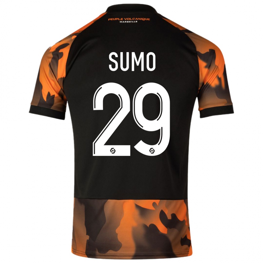 Niño Camiseta Eva Sumo #29 Negro Naranja Equipación Tercera 2023/24 La Camisa