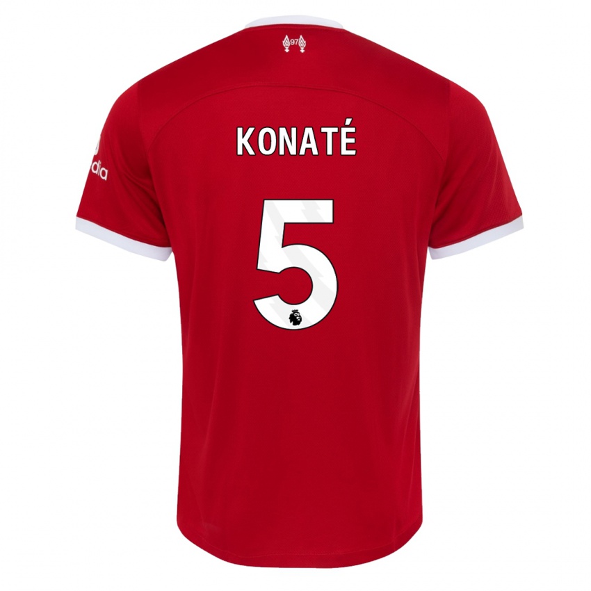 Hombre Camiseta Ibrahima Konate #5 Rojo 1ª Equipación 2023/24 La Camisa