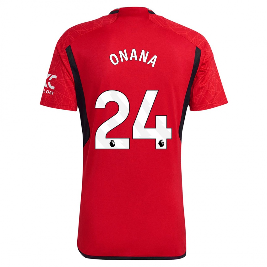 Hombre Camiseta Andre Onana #24 Rojo 1ª Equipación 2023/24 La Camisa