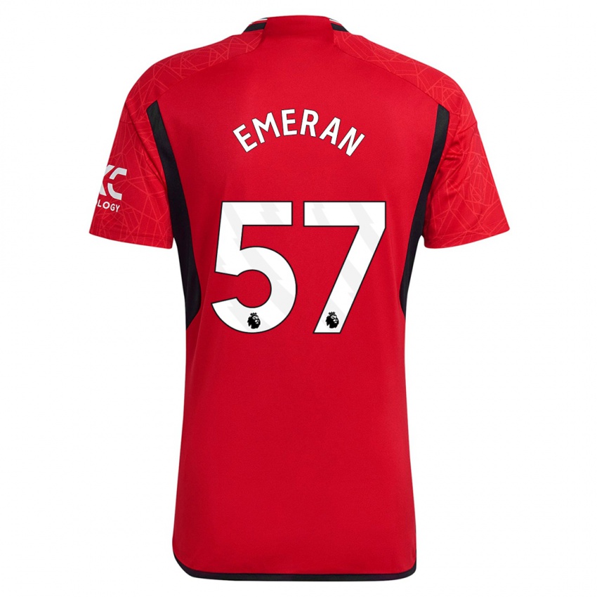 Hombre Camiseta Noam Emeran #57 Rojo 1ª Equipación 2023/24 La Camisa