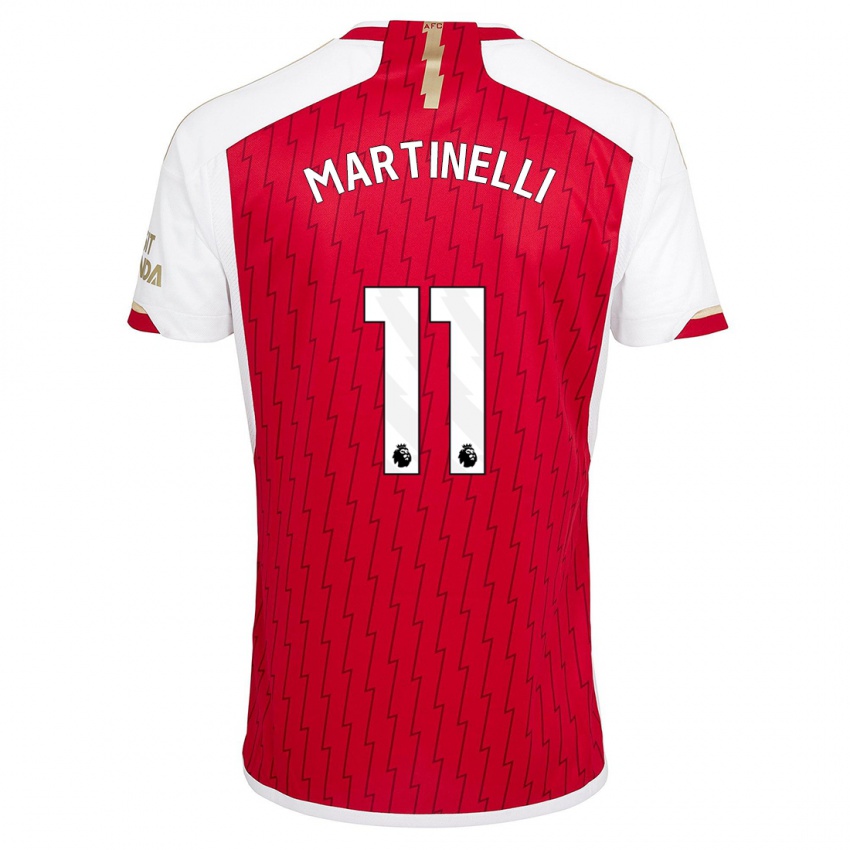 Hombre Camiseta Gabriel Martinelli #11 Rojo 1ª Equipación 2023/24 La Camisa