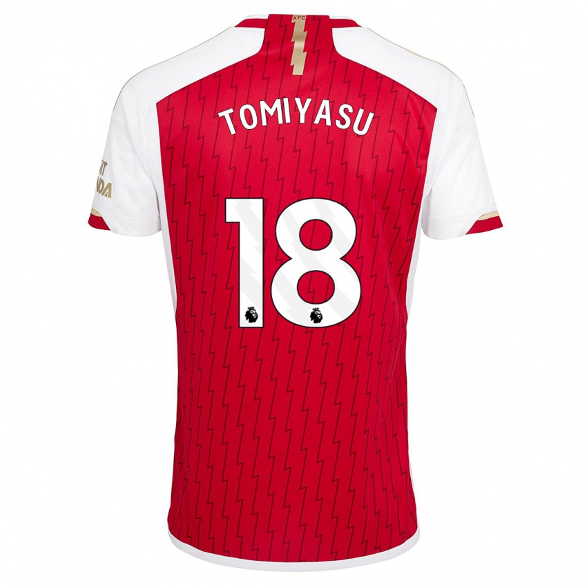 Hombre Camiseta Takehiro Tomiyasu #18 Rojo 1ª Equipación 2023/24 La Camisa