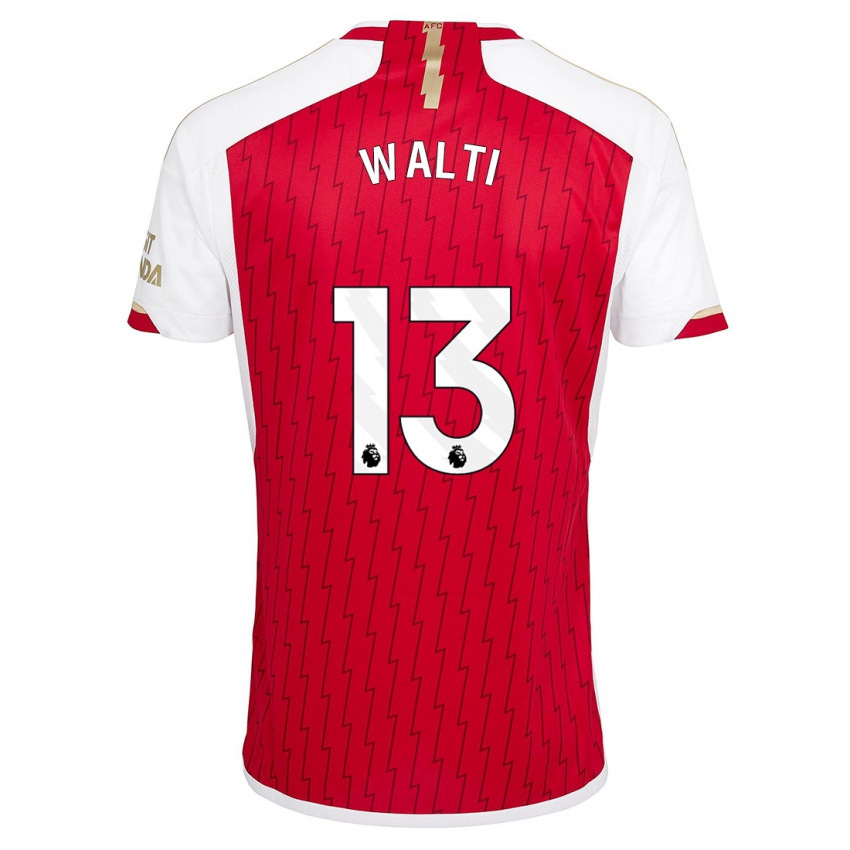 Hombre Camiseta Lia Walti #13 Rojo 1ª Equipación 2023/24 La Camisa