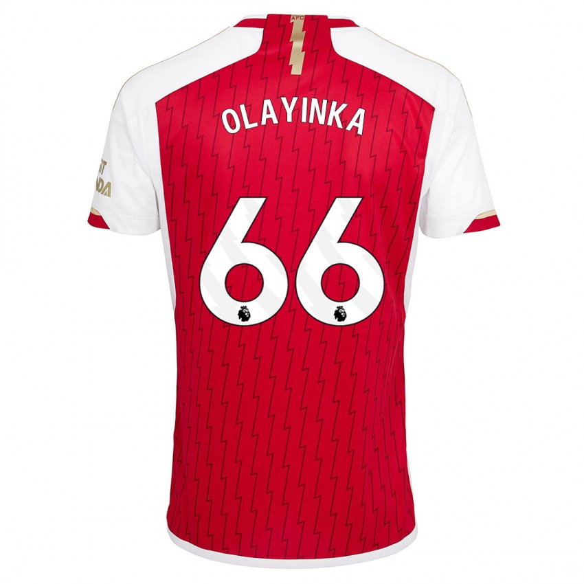 Hombre Camiseta James Olayinka #66 Rojo 1ª Equipación 2023/24 La Camisa