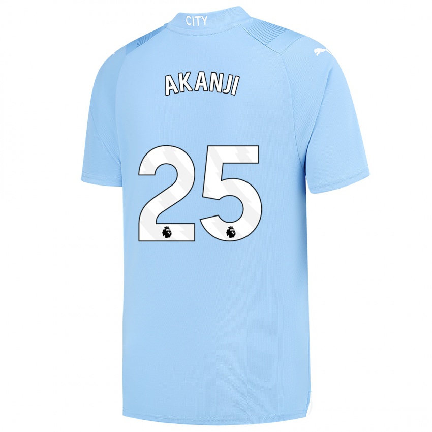 Hombre Camiseta Manuel Akanji #25 Azul Claro 1ª Equipación 2023/24 La Camisa