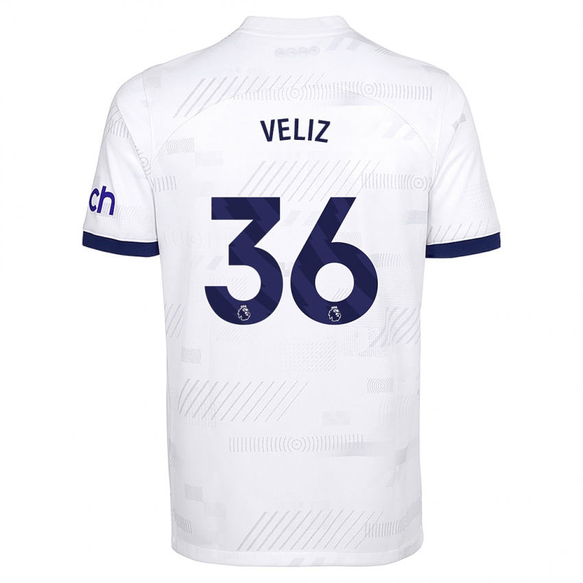 Hombre Camiseta Alejo Véliz #36 Blanco 1ª Equipación 2023/24 La Camisa