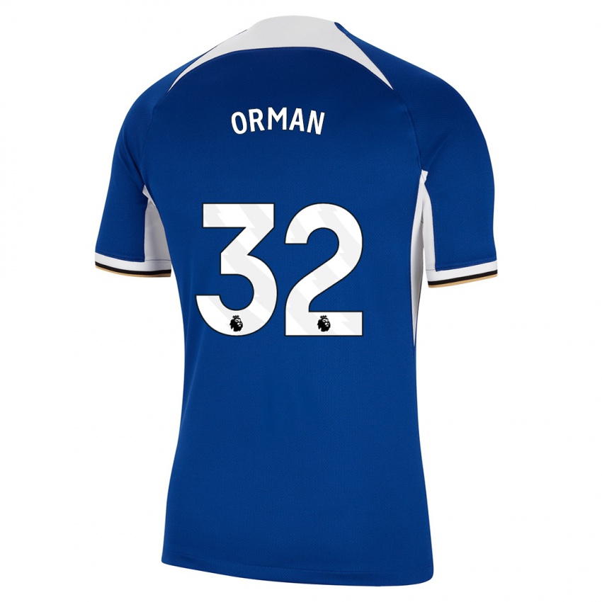 Hombre Camiseta Emily Orman #32 Azul 1ª Equipación 2023/24 La Camisa