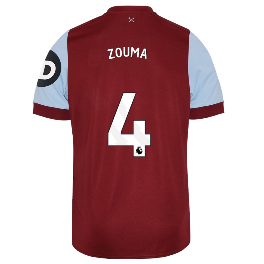 Hombre Camiseta Kurt Zouma #4 Granate 1ª Equipación 2023/24 La Camisa
