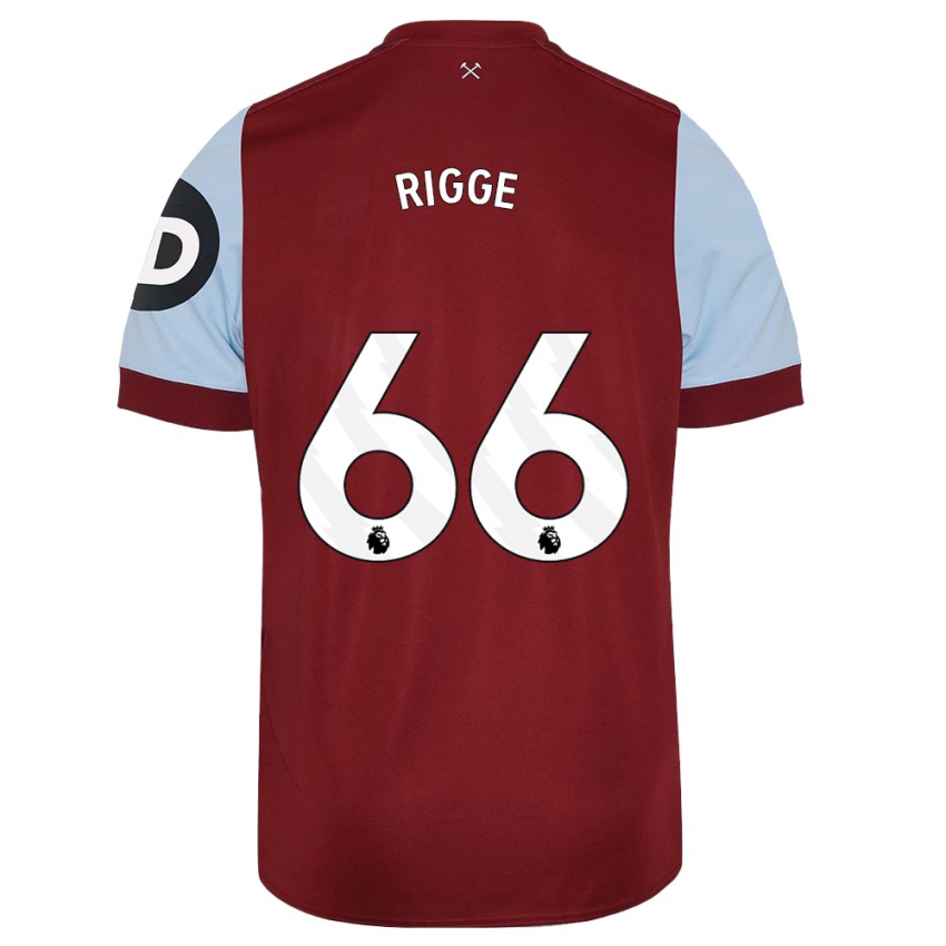 Hombre Camiseta Daniel Rigge #66 Granate 1ª Equipación 2023/24 La Camisa