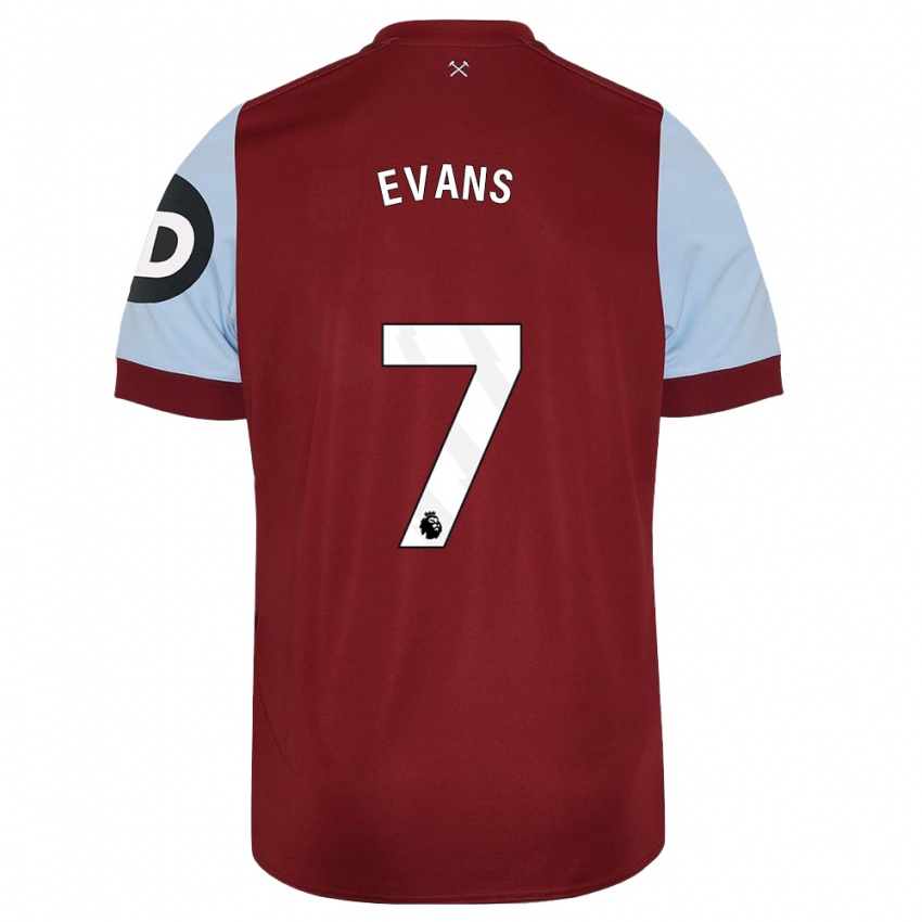 Hombre Camiseta Lisa Evans #7 Granate 1ª Equipación 2023/24 La Camisa