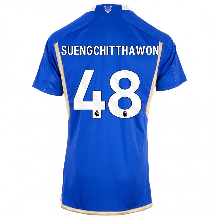 Hombre Camiseta Thanawat Suengchitthawon #48 Azul Real 1ª Equipación 2023/24 La Camisa