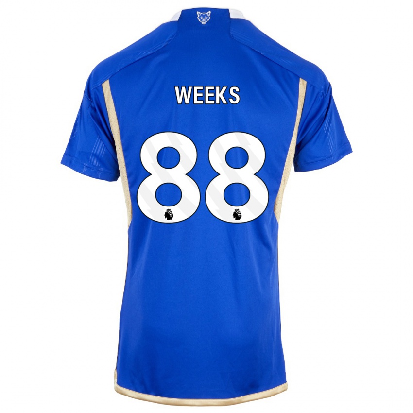 Hombre Camiseta Tyler Weeks #88 Azul Real 1ª Equipación 2023/24 La Camisa