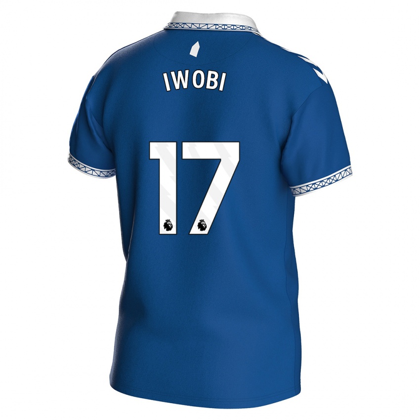 Hombre Camiseta Alex Iwobi #17 Azul Real 1ª Equipación 2023/24 La Camisa