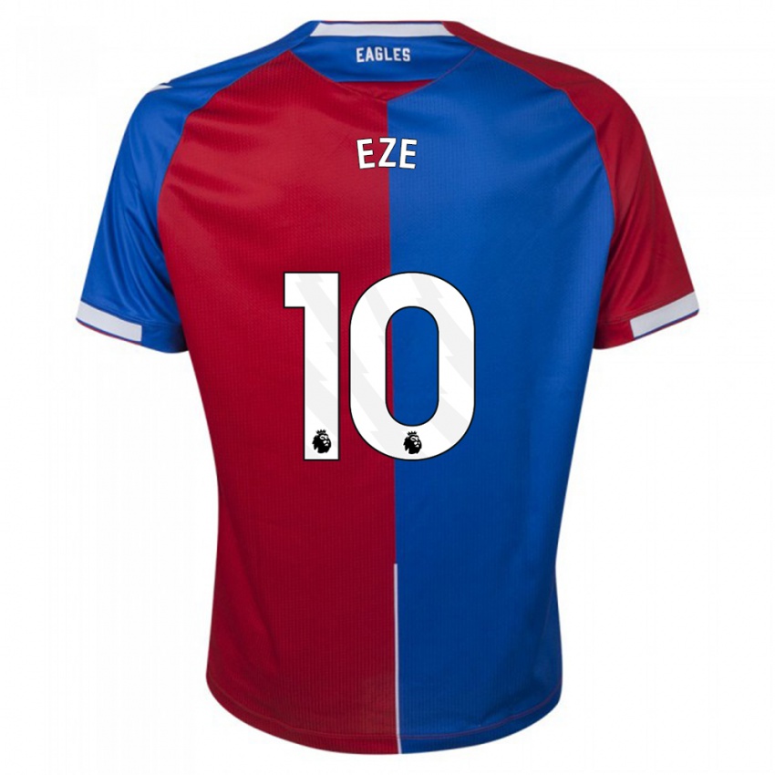 Hombre Camiseta Eberechi Eze #10 Rojo Azul 1ª Equipación 2023/24 La Camisa