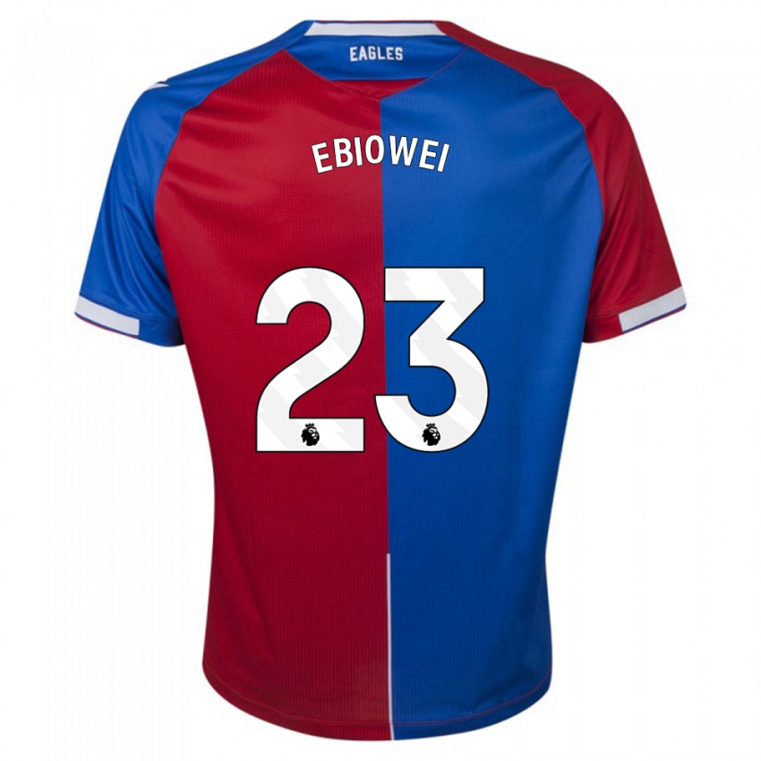 Hombre Camiseta Malcolm Ebiowei #23 Rojo Azul 1ª Equipación 2023/24 La Camisa