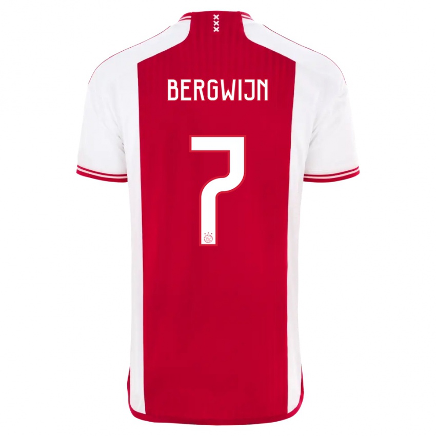 Hombre Camiseta Steven Bergwijn #7 Rojo Blanco 1ª Equipación 2023/24 La Camisa