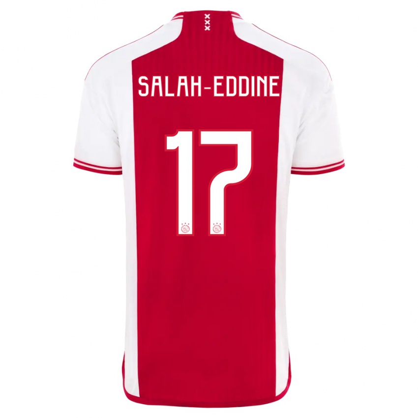 Hombre Camiseta Anass Salah-Eddine #17 Rojo Blanco 1ª Equipación 2023/24 La Camisa