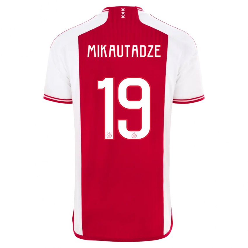 Hombre Camiseta Georges Mikautadze #19 Rojo Blanco 1ª Equipación 2023/24 La Camisa