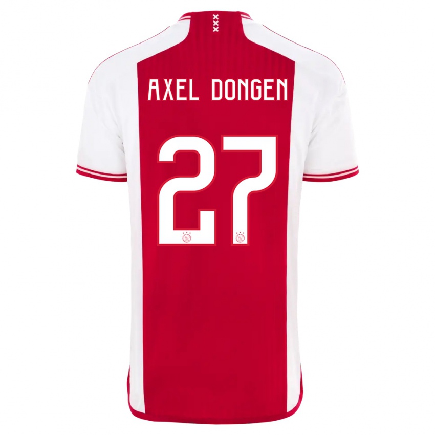 Hombre Camiseta Amourricho Van Axel Dongen #27 Rojo Blanco 1ª Equipación 2023/24 La Camisa