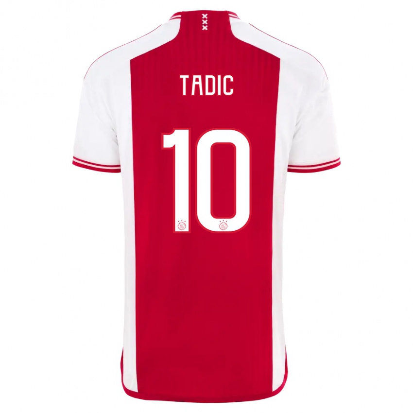 Hombre Camiseta Dusan Tadic #10 Rojo Blanco 1ª Equipación 2023/24 La Camisa