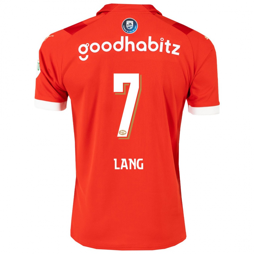 Hombre Camiseta Noa Lang #7 Rojo 1ª Equipación 2023/24 La Camisa