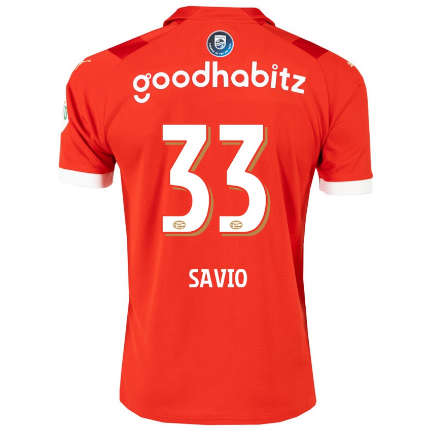 Hombre Camiseta Savio #33 Rojo 1ª Equipación 2023/24 La Camisa
