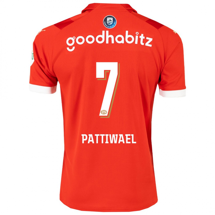 Hombre Camiseta Naomi Pattiwael #7 Rojo 1ª Equipación 2023/24 La Camisa