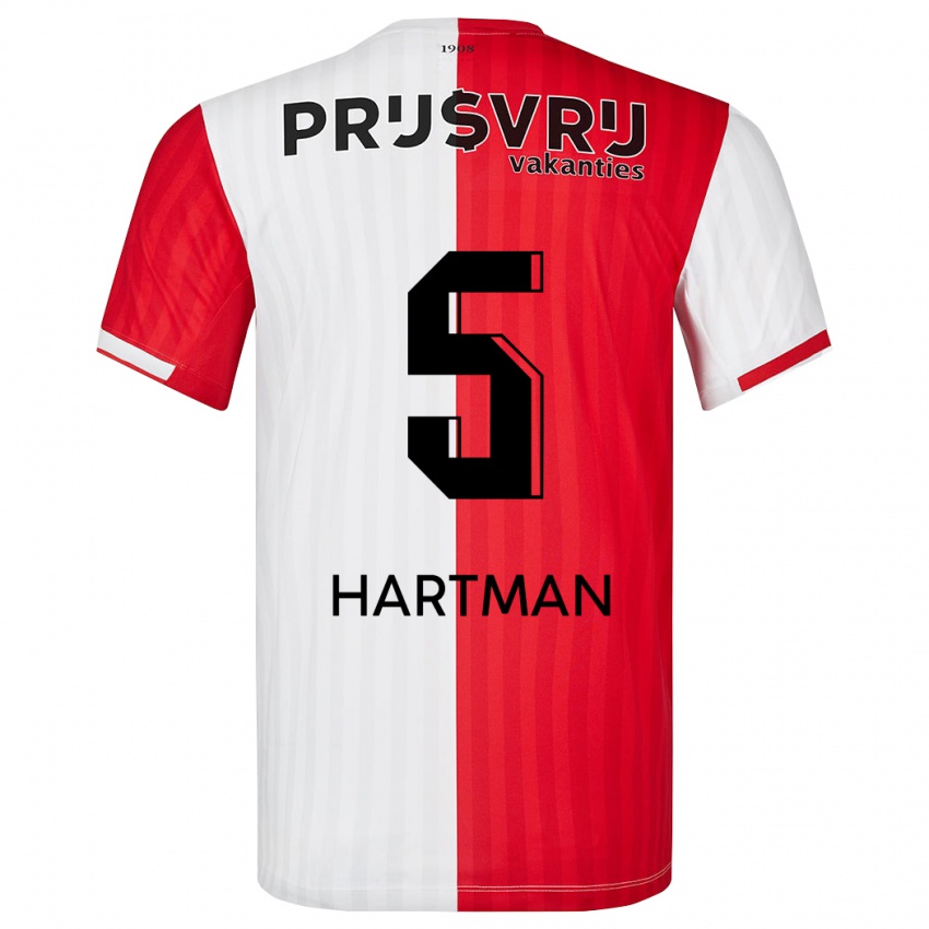Hombre Camiseta Quilindschy Hartman #5 Rojo Blanco 1ª Equipación 2023/24 La Camisa