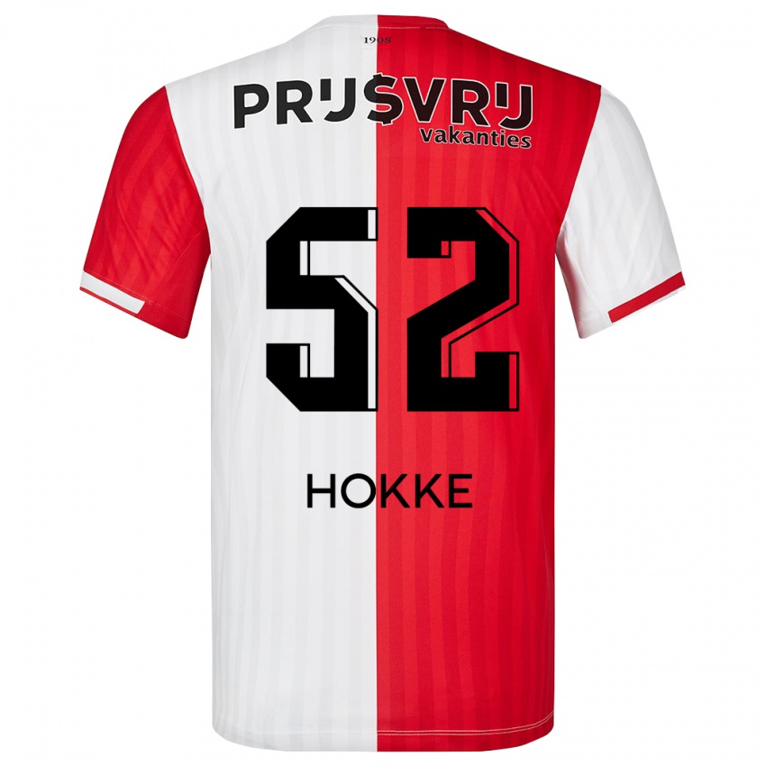 Hombre Camiseta Milan Hokke #52 Rojo Blanco 1ª Equipación 2023/24 La Camisa