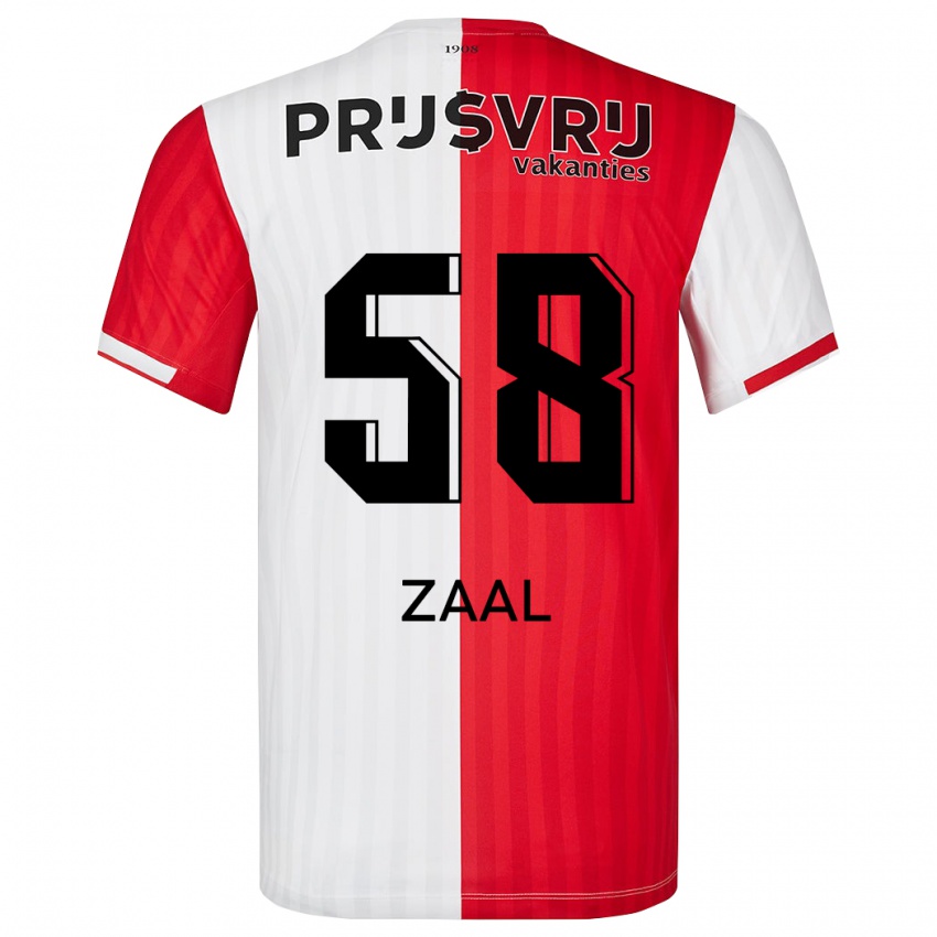 Hombre Camiseta Timo Zaal #58 Rojo Blanco 1ª Equipación 2023/24 La Camisa