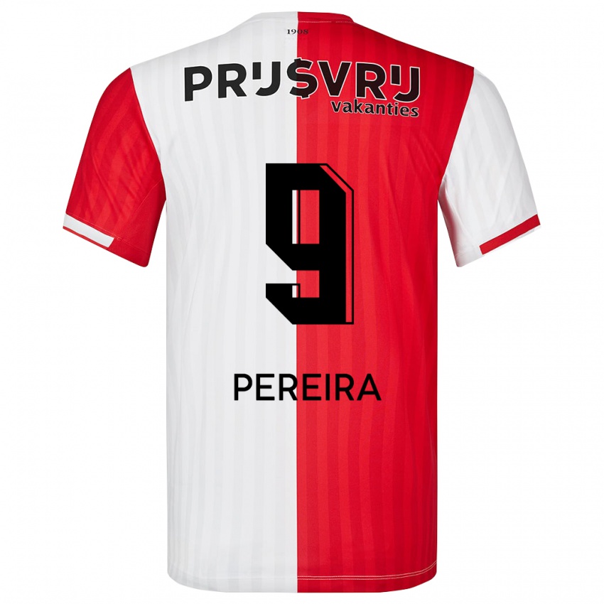Hombre Camiseta Danilo Pereira #9 Rojo Blanco 1ª Equipación 2023/24 La Camisa